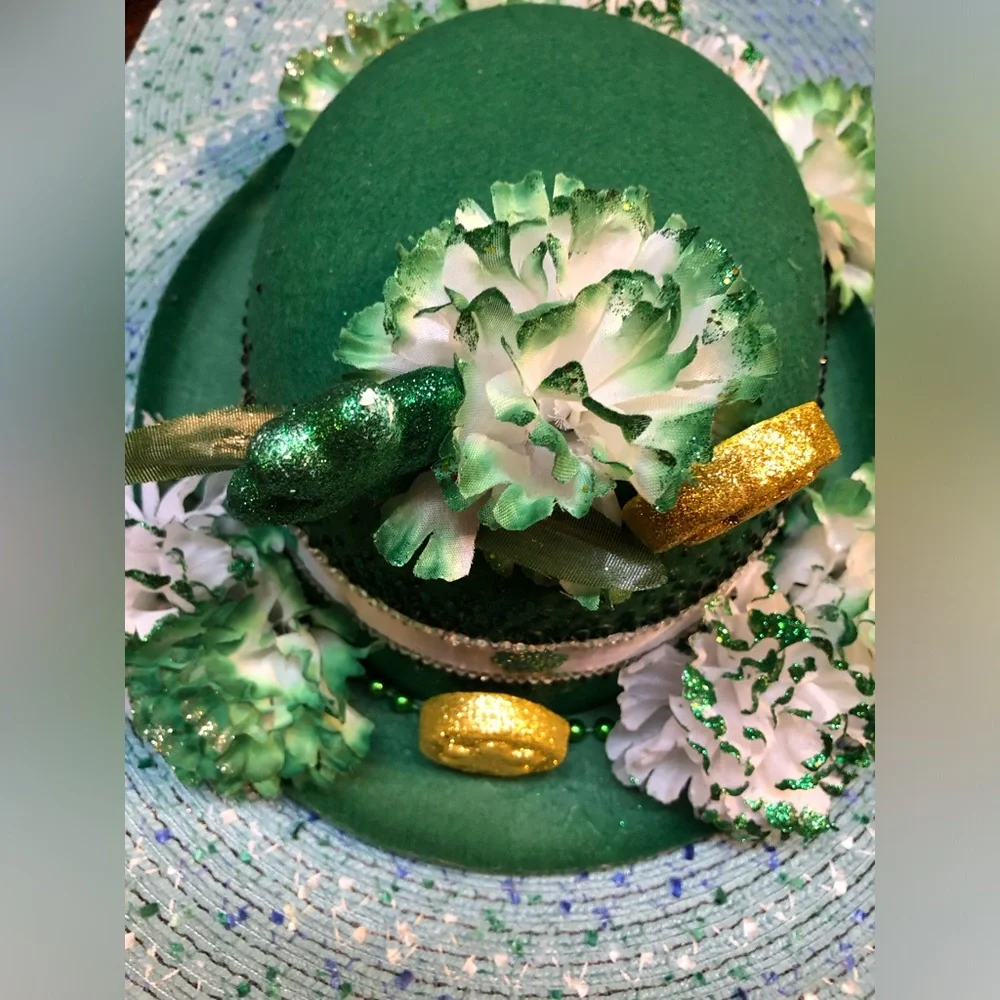 Festive Green and Gold st. Patrick’s Day Hat ☘️🍀☘️🍀☘️🍀☘️🍀☘️🍀☘️🍀☘️🍀☘️🍀